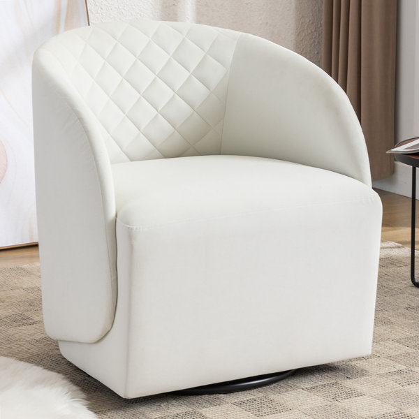 Latitude Run® 25.2'' Wide Velvet Swivel Barrel Chair Wayfair Canada